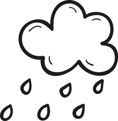 Rain cloud hand drawn outline style