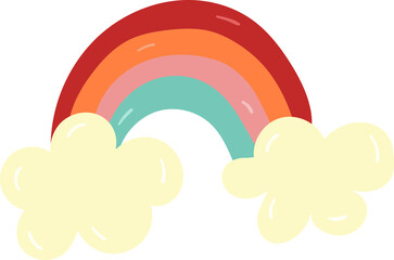 Rainbow hand drawn flat style