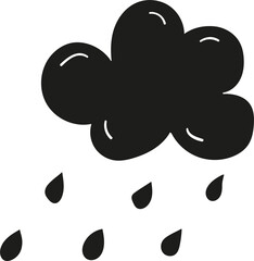Rain cloud hand drawn solid style