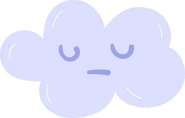 Sleeping cloud hand drawn flat style