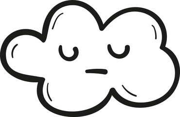 Sleeping cloud hand drawn outline style