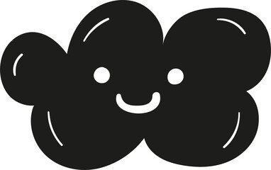 Smiling cloud hand drawn solid style