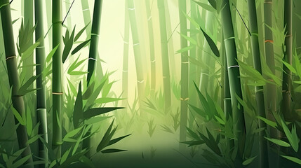 Nature's Green Tapestry: Growing Bamboo Shoots Creating a Picturesque Scene Using Generative Ai