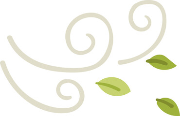 Obraz premium Wind with leaves hand drawn flat style