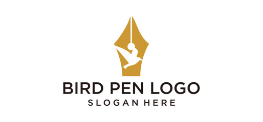 Obraz premium bird pen logo