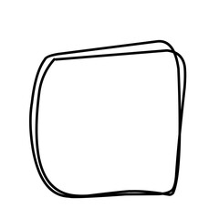 Vector hand drawn boxes, empty picture frame, black outline, rectangle or square shape. 