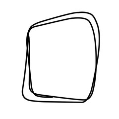 Vector hand drawn boxes, empty picture frame, black outline, rectangle or square shape. 