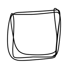 Vector hand drawn boxes, empty picture frame, black outline, rectangle or square shape. 