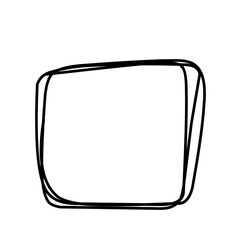 Vector hand drawn boxes, empty picture frame, black outline, rectangle or square shape. 