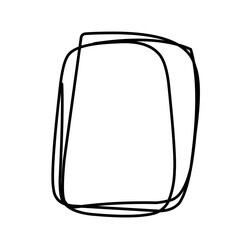 Vector hand drawn boxes, empty picture frame, black outline, rectangle or square shape. 