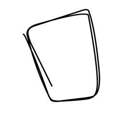 Vector hand drawn boxes, empty picture frame, black outline, rectangle or square shape. 