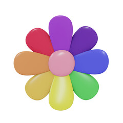 Flower Smiley Face. Pride 3D Icon.