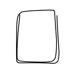 Vector hand drawn boxes, empty picture frame, black outline, rectangle or square shape. 