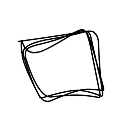 Vector hand drawn boxes, empty picture frame, black outline, rectangle or square shape. 