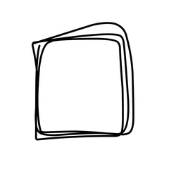 Vector hand drawn boxes, empty picture frame, black outline, rectangle or square shape. 