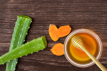 Aloe vera and turmeric with honey
