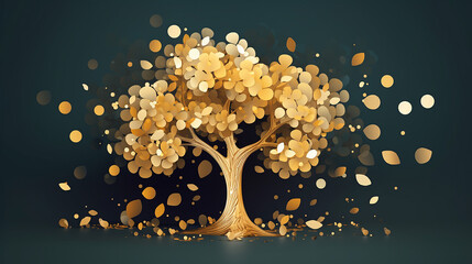 Golden life tree made with generator AI style. 