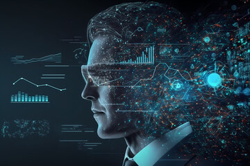 Business data cyber process male analytics icons
