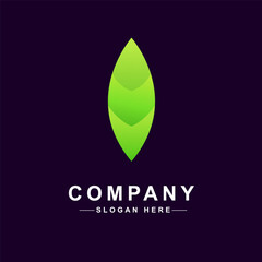 Modern gradient nature leaf logo design. Minimalist organic leaf logo branding.