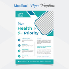 Medical and healthcare flyer and poster template design