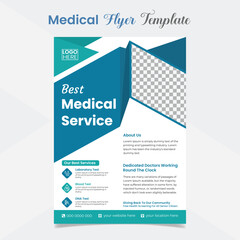 Medical healthcare flyer and poster template design