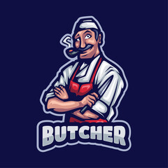 Butcher mascot Logo Design