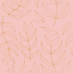 Seamless pattern with tropical palm leaves. Vector illustration for your design.