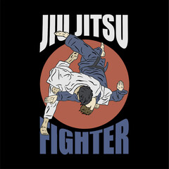 karate fighter illustration logo vector