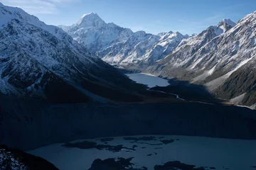 Blackout curtains Aoraki/Mount Cook New Zealand winter landscape of mountains with snow featuring Aoraki / Mount Cook