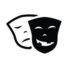 Theater masks vector icon