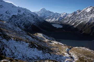 Photo sur Plexiglas Aoraki/Mount Cook New Zealand winter landscape of mountains with snow featuring Aoraki / Mount Cook