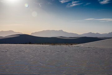 sunset over the mountains in the desert
