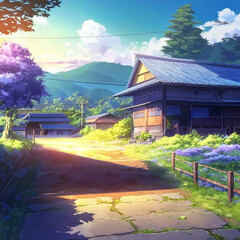 Illustration view with anime style