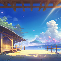 Illustration view with anime style