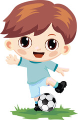 Soccer player boy vector icon