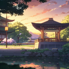 Illustration view with anime style