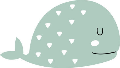 Childish Cartoon Whale