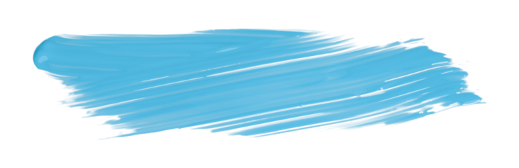 Shiny light blue brush watercolor painting isolated on transparent background. watercolor png