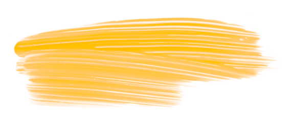 Shiny yellow brush watercolor painting isolated on transparent background. watercolor png