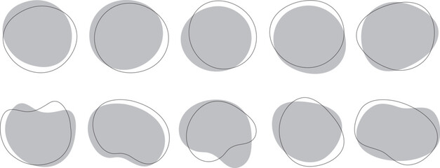 かわいい抽象的なゆるゆるフレーム　Set of cute abstract shapes.Vector loose frame.