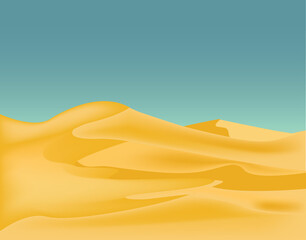 Fototapeta na wymiar desert sand dunes under blue sky 
