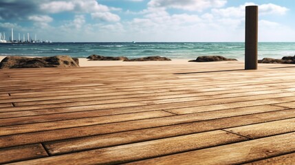 Obraz na płótnie Canvas wooden pier on the beach