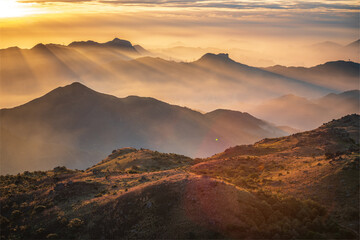 sunset in the mountains
