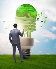 Concept of energy efficiency with lightbulb