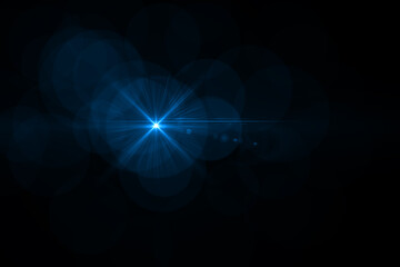 lens flare effect on black blackground