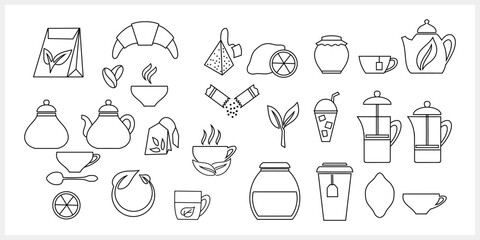 Doodle tea icon isolated Hand drawn food drink clipart Vector stock illustration EPS 10