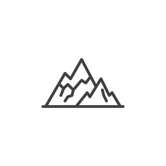 Mountains line icon