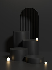 Abstract minimal scene for product display. Mockup for podium display or showcase. 3d rendering.