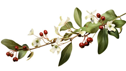 mystical mistletoe isolated on a transparent background for design layouts