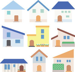 シンプルな家のイラストセット